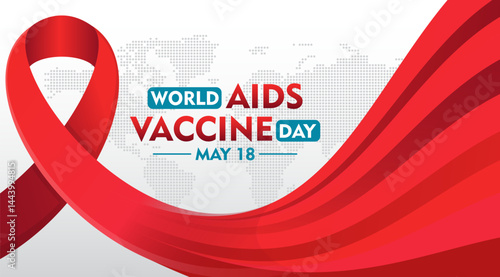 World AIDS Vaccine Prevention and awareness Day. Celebrated every year in may. Suitable for Banner poster, flyer and background design template