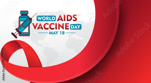 World AIDS Vaccine Prevention and awareness Day. Celebrated every year in may. Suitable for Banner poster, flyer and background design template