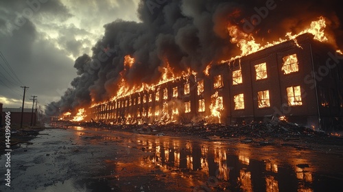 Obraz na płótnie Massive factory blaze w salonie