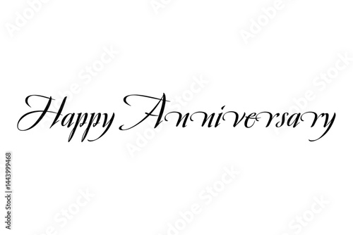手書き風におしゃれに書いた、Happy Anniversary（記念日おめでとう）のロゴマーク
