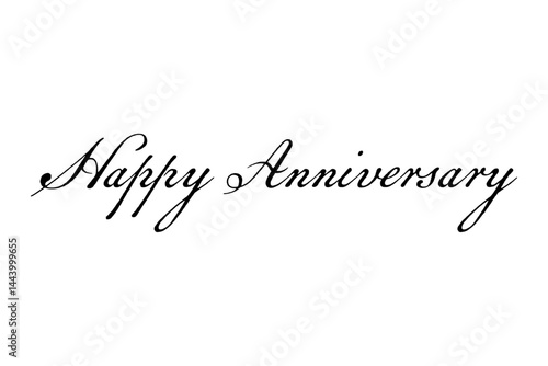 手書き風におしゃれに書いた、Happy Anniversary（記念日おめでとう）のロゴマーク
