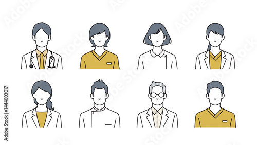 Set of faces of Medical Professionals	