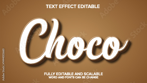 3d text effect choco vector editable 