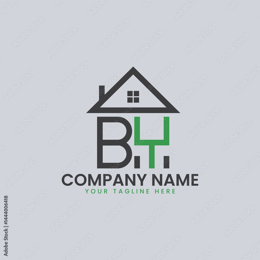 Fototapeta premium Modern Real Estate Alphabet Logo House Icons