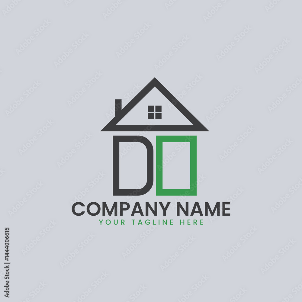 Fototapeta premium Modern Real Estate Alphabet Logo House Icons