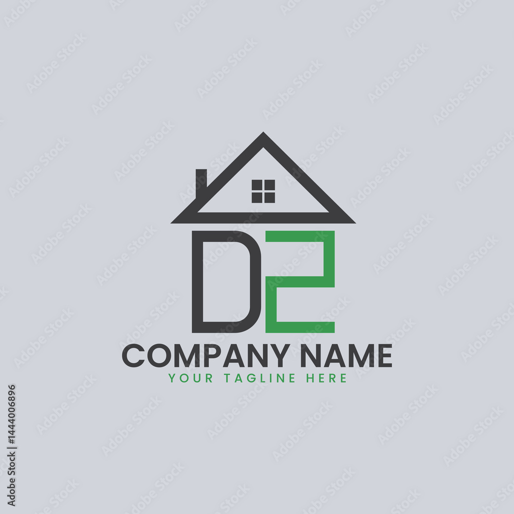Fototapeta premium Modern Real Estate Alphabet Logo House Icons