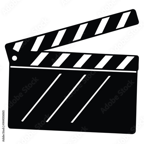 Isolated Black Vector clapperboard With White Background