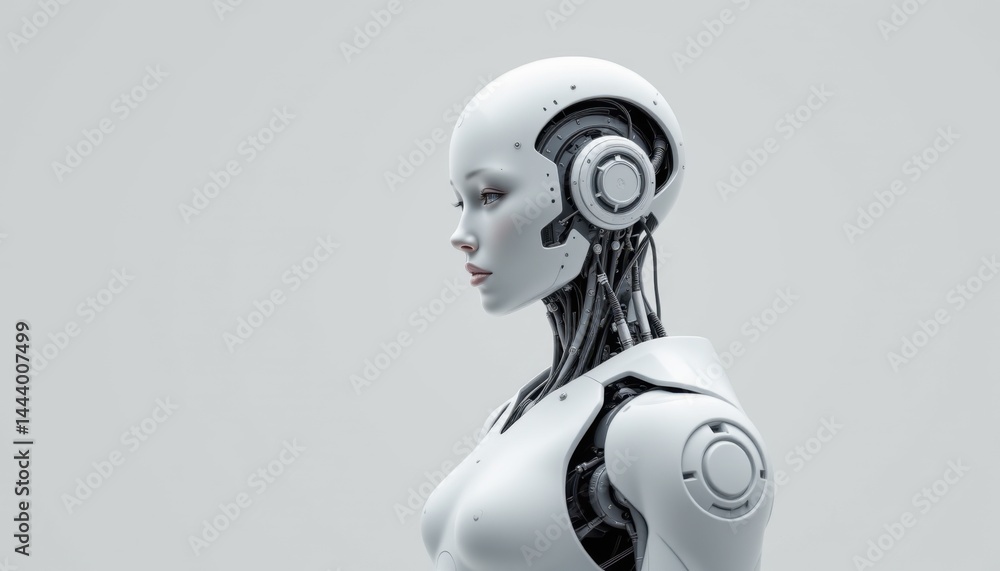 Innovative robot design showcase futuristic studio concept art minimalist environment side profile human-machine interaction Innovative robot design showcase futuristic studio concept art minimalist environment side profile human-machine interaction