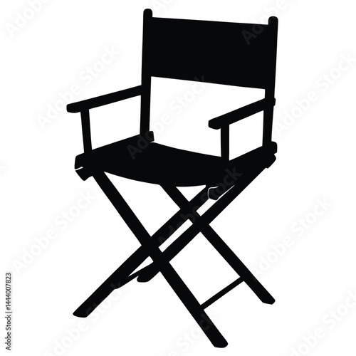 Isolated Black Vector director s chair With White Background