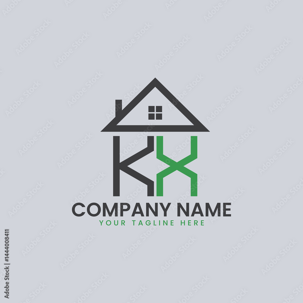 Fototapeta premium Modern Real Estate Alphabet Logo House Icons