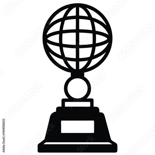 Isolated Black Vector golden globe With White Background