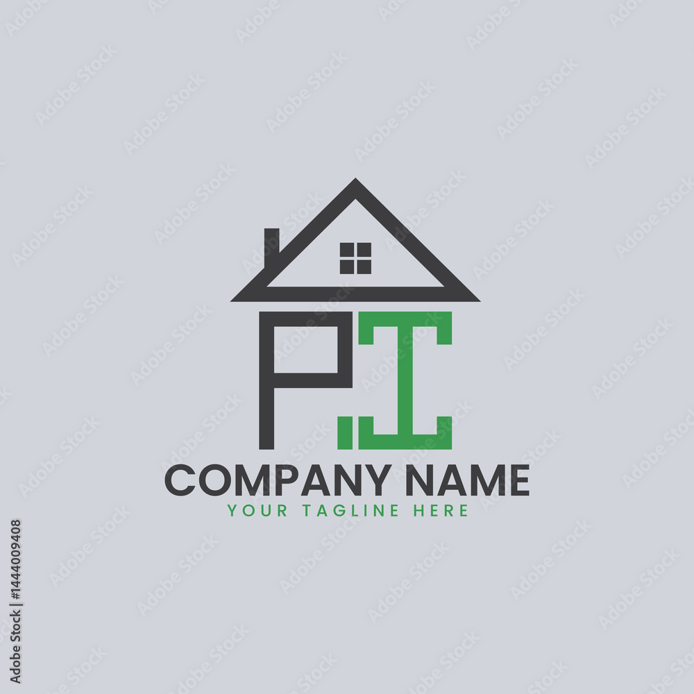 Fototapeta premium Modern Real Estate Alphabet Logo House Icons