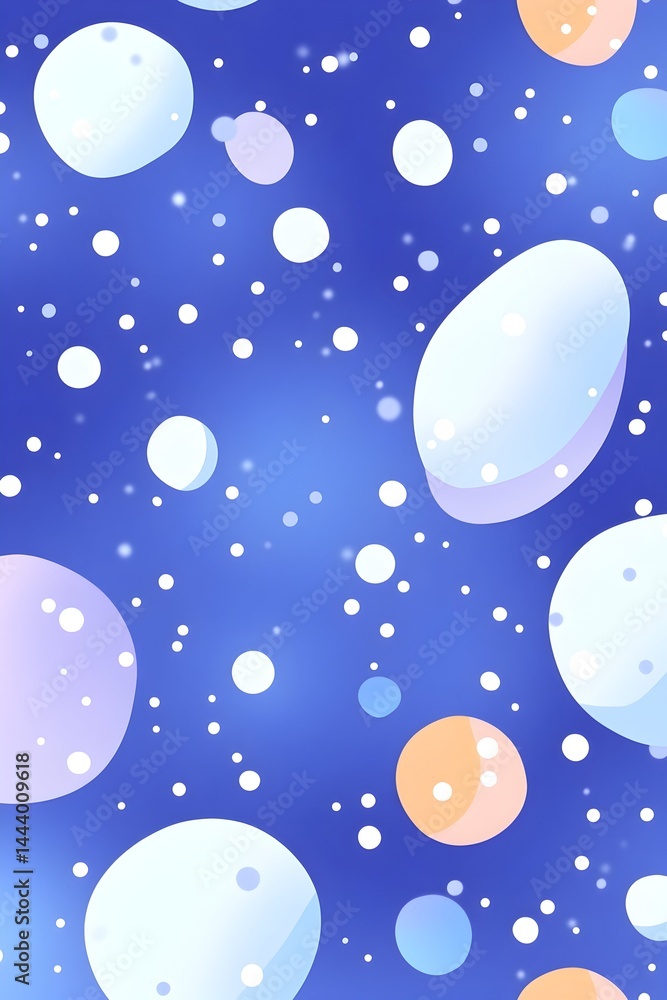 Abstract art featuring pastel circles and dots on a blue gradient background Abstract art featuring pastel circles and dots on a blue gradient background