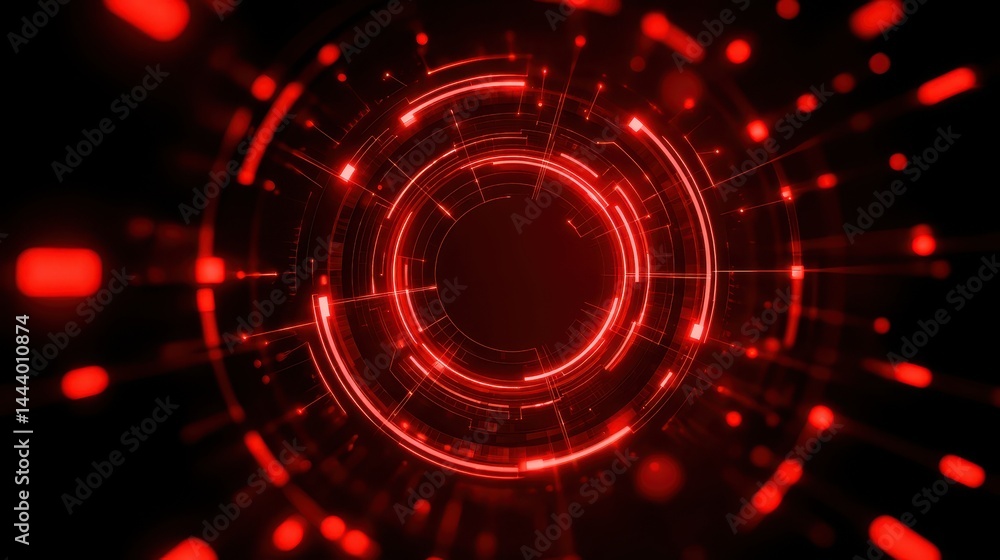 Radiant red circle, a stunning display of light and abstract energy Radiant red circle, a stunning display of light and abstract energy