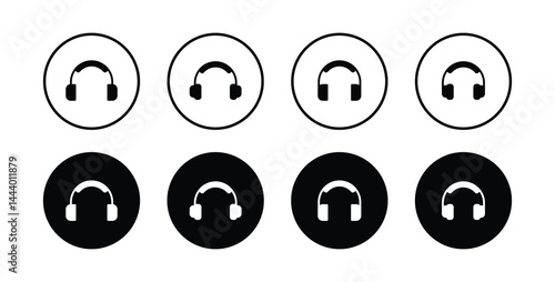 Headphone icon set vector illustration for web, ui, and mobile apps