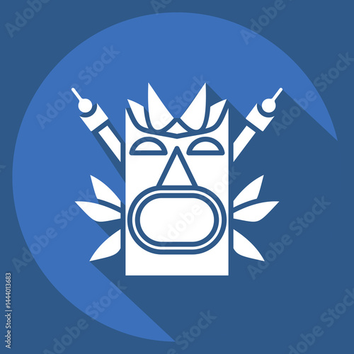 Icon Totem. related to Hawaii symbol. long shadow style. design editable