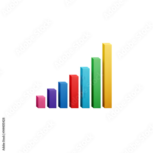 Ascending colorful bar graph on white Free Download Ascending colorful bar graph on white - GFXLoad