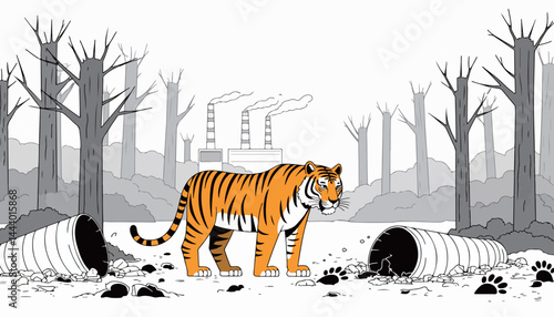 Tiger in Polluted Environment