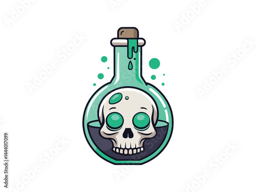 A transparent glass bottle and Skullbrew Serum