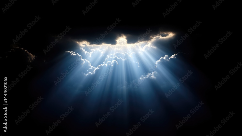 Fototapeta premium Divine light piercing dark clouds