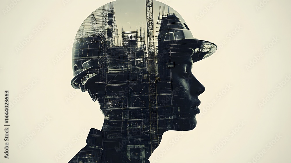 Construction engineer concept blended with digital elements showing smart building, innovation, and engineering future
Construction engineer concept blended with digital elements showing smart building, innovation, and engineering future