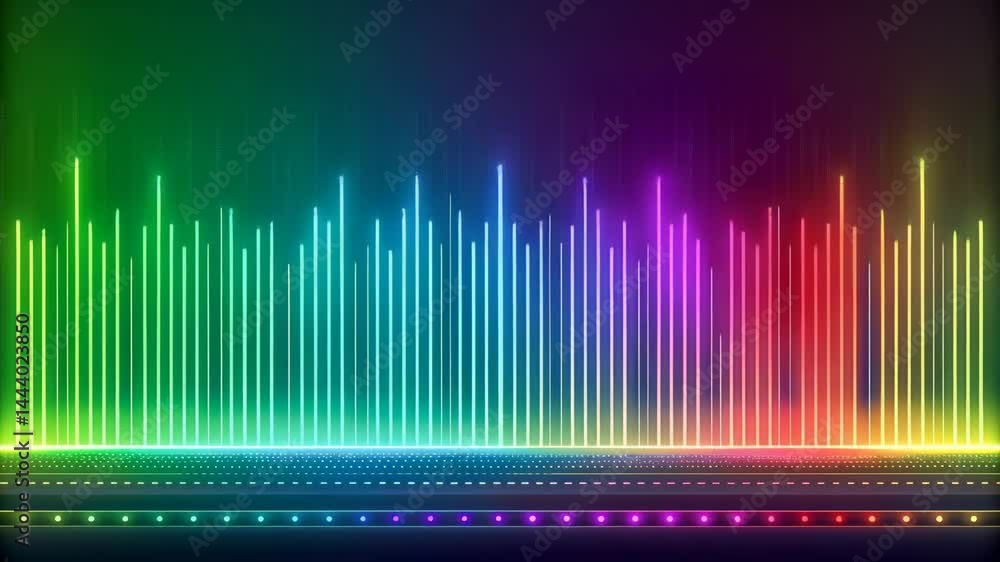 Vibrant Rainbow Light Bars Abstract Background perfect for music visuals dynamic energy design 4k 2d motion background music 