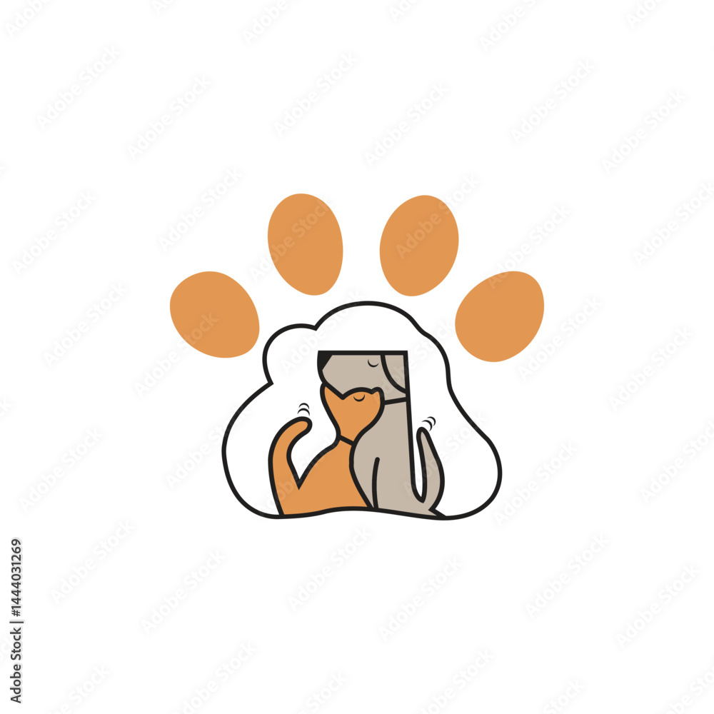 Fototapeta premium dog paw design logo and dog