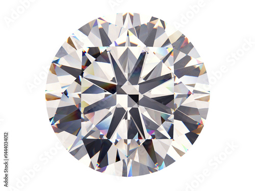 Round gems top view on transparent background