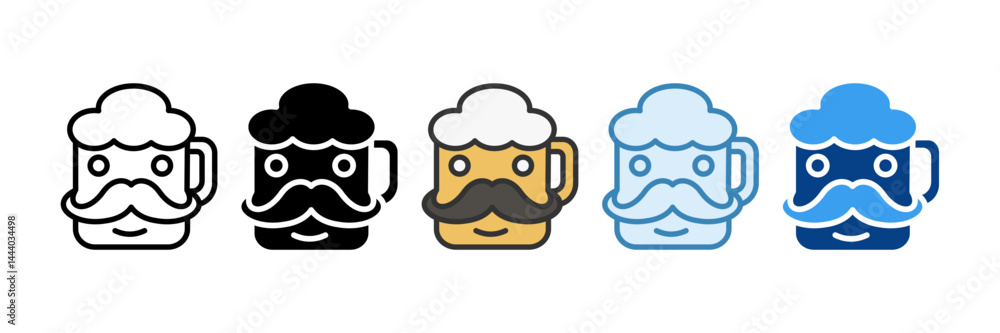Obraz premium Beer Icon Set Multiple Style Collection