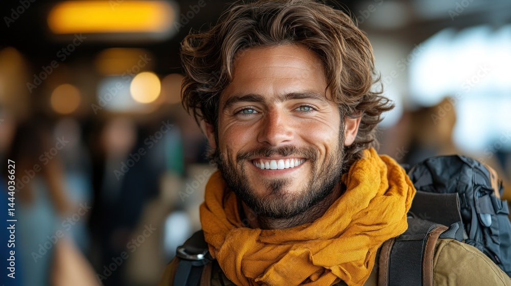 Smiling Adventurer: A Portrait of a Happy Traveler Smiling Adventurer: A Portrait of a Happy Traveler