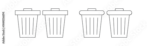 Trash Can Vector Line Icon Design.  Recycling line icon. trash can icon vector design symbol