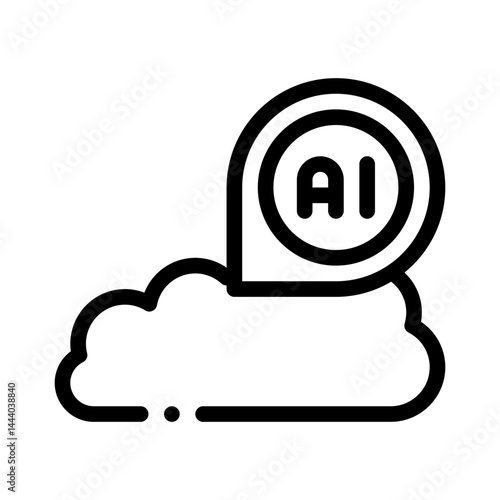 AI messaging line icon