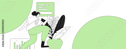 People exercising healthy running vector internet operation illustration
