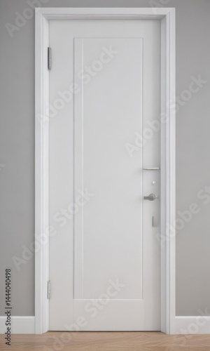 Modern white interior door  sleek handle  Close-up view    door handle   interior door   isolated