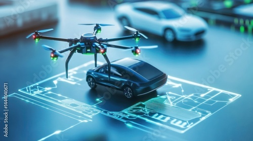 Autonomous vehicle inspection utilizing drone technology and circuit design