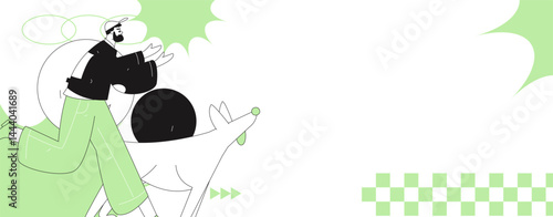 People exercising healthy running vector internet operation illustration
