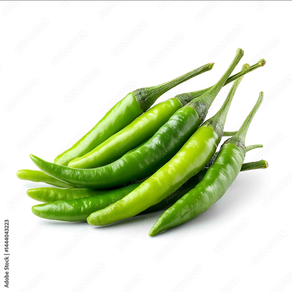 green chilli isolated on white green chilli isolated on white