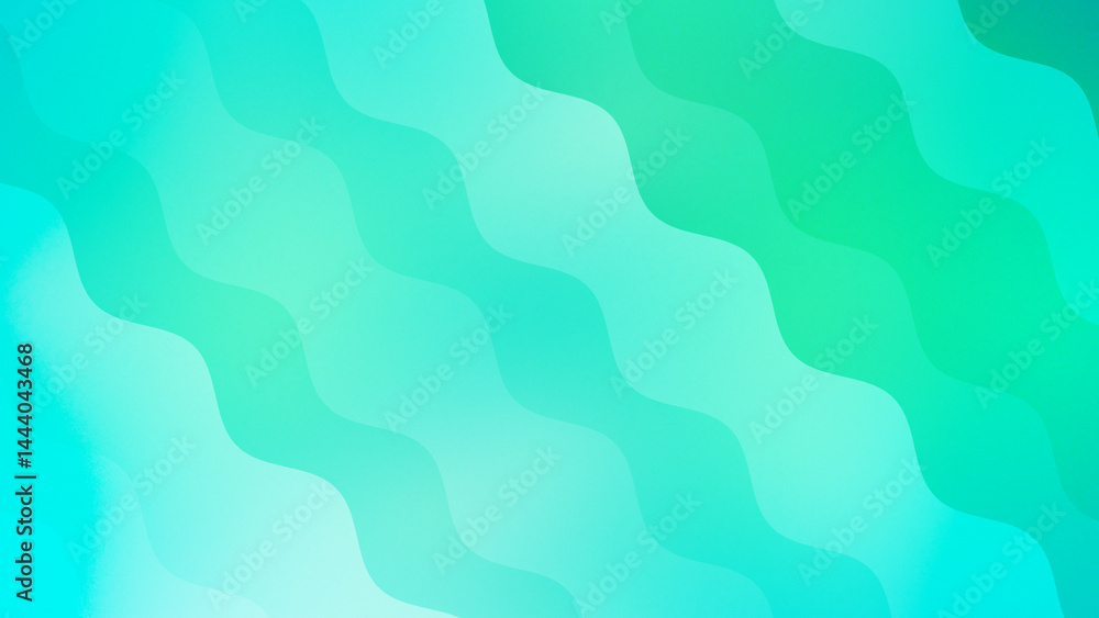 Fototapeta premium 夏の海の波ような美しいグラデーション背景イラスト（水色、黄緑）