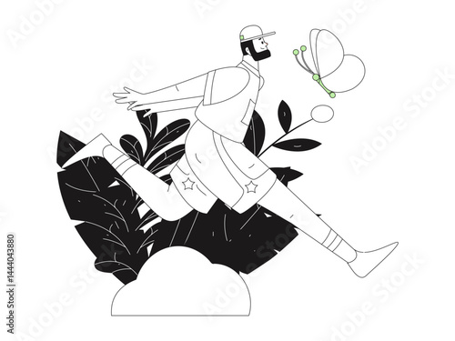 People exercising healthy running vector internet operation illustration

