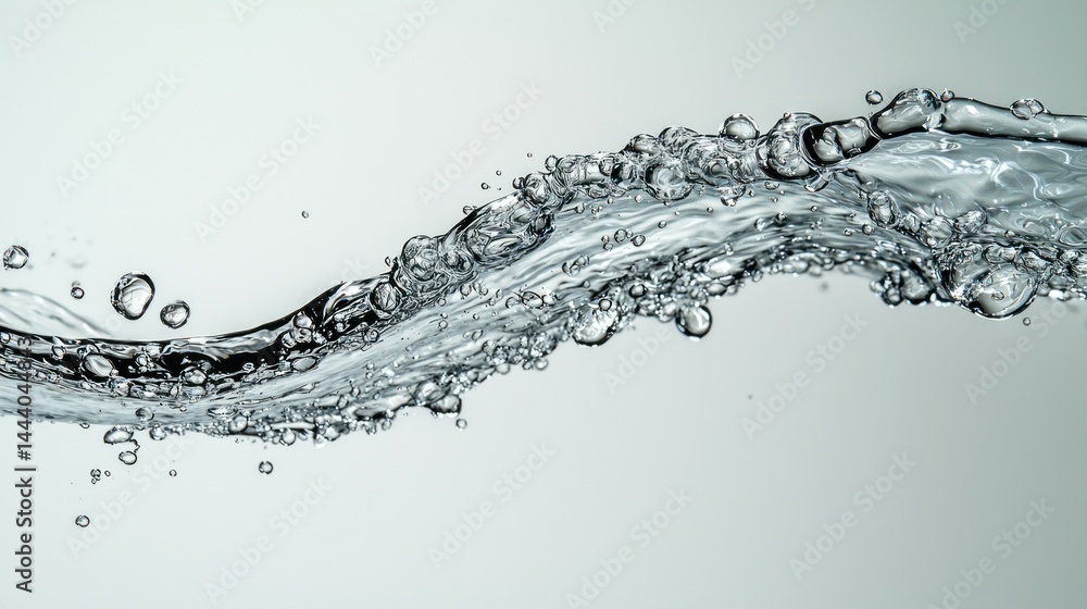 Water stream with bubbles