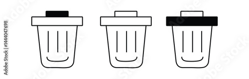Trash Can Vector Line Icon Design.  Recycling line icon. trash can icon vector design symbol