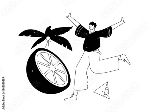People exercising healthy running vector internet operation illustration
