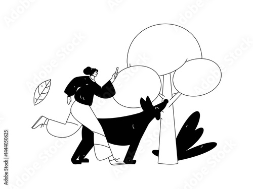 People exercising healthy running vector internet operation illustration
