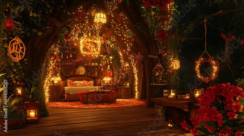 Wallpaper Mural Festive cozy treehouse bedroom Torontodigital.ca