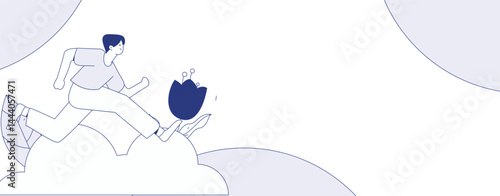 People exercising healthy running vector internet operation illustration

