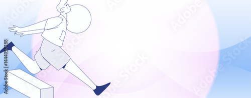People exercising healthy running vector internet operation illustration
