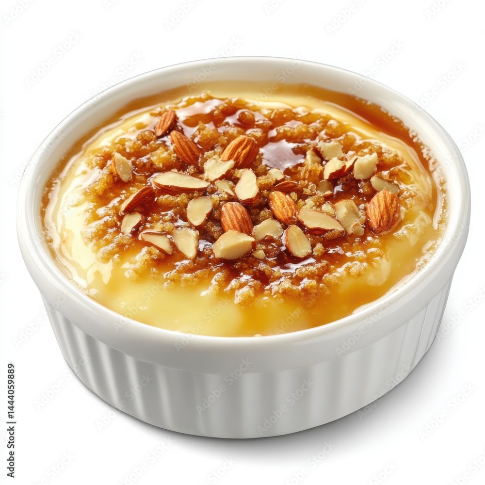 A different delicious dessert with caramelized almonds, A different delicious dessert with caramelized almonds,