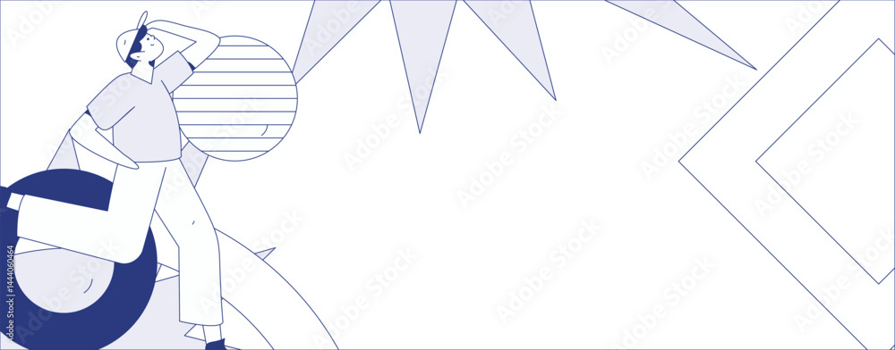 Fototapeta premium People exercising healthy running vector internet operation illustration 