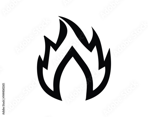 Black Flame and Fire Icon – Vector Burning Symbol, Candle & Heat Illustrations for Safety and Design Use