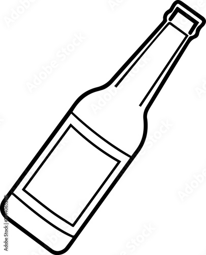 beer bottle outline vector illustration line art coloring book page